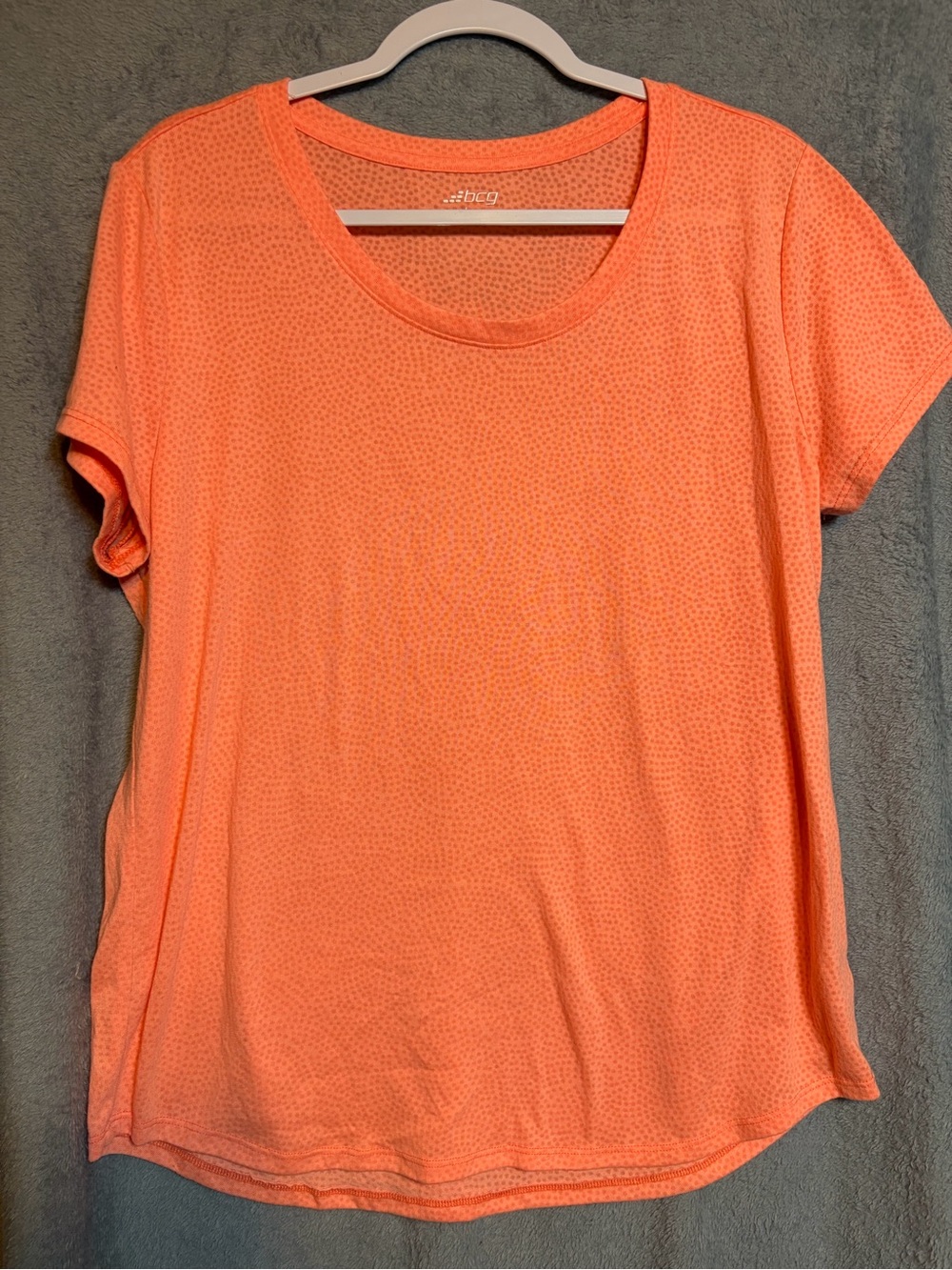 bcg Neon Orange Short Sleeve Scoop Neck Tee
